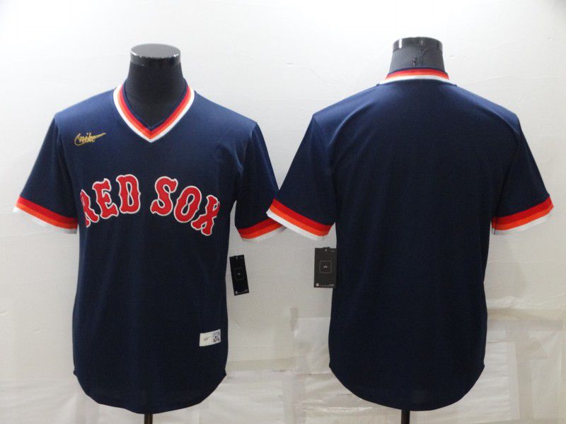 Men Boston Red Sox Blank Blue Throwback Nike Game 2022 MLB Jersey